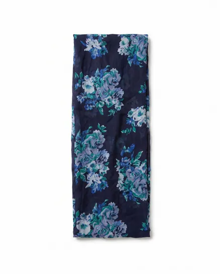 Schlauchtuch mit Bl�ten in blau von fashion made in italy