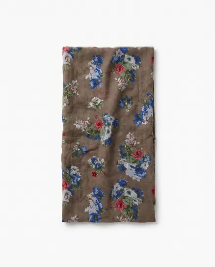 Schlauchtuch mit Bl�ten in braun von fashion made in italy