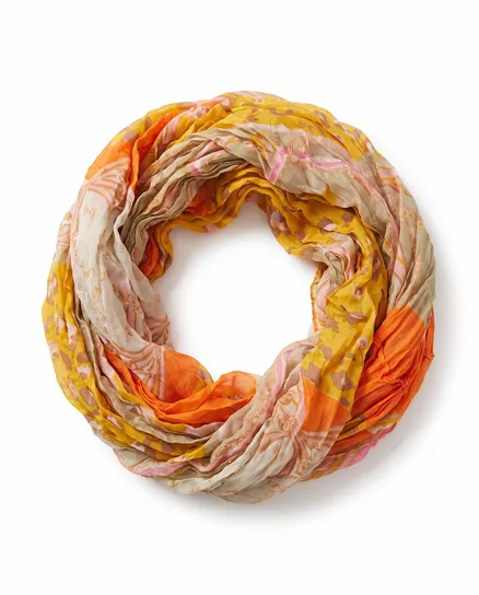 Schlauchtuch mit Seide in orange von fashion made in italy
