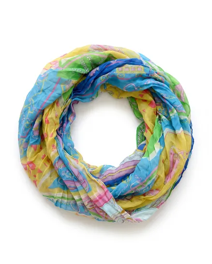Schlauchtuch mit Seide in t�rkis von fashion made in italy