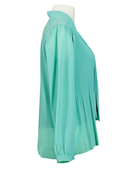 Schluppenbluse mit Plissee in aqua von Montan