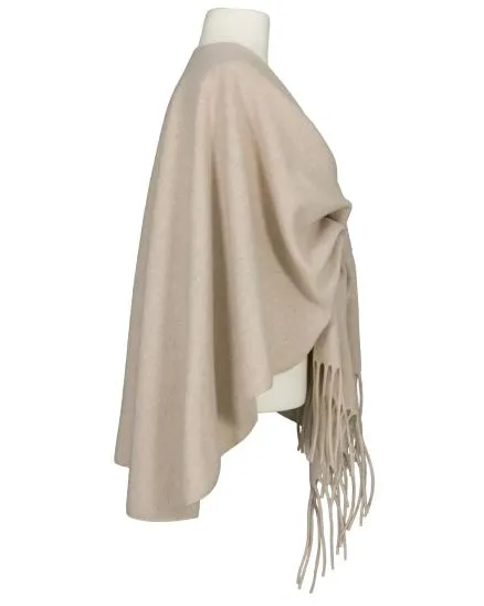 Schultertuch mit Fransen in beige von Moda Italia