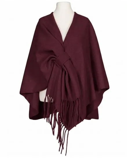 Schultertuch mit Fransen in bordeaux von Moda Italia