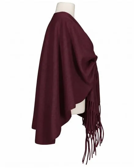 Schultertuch mit Fransen in bordeaux von Moda Italia