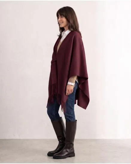 Schultertuch mit Fransen in bordeaux von Moda Italia
