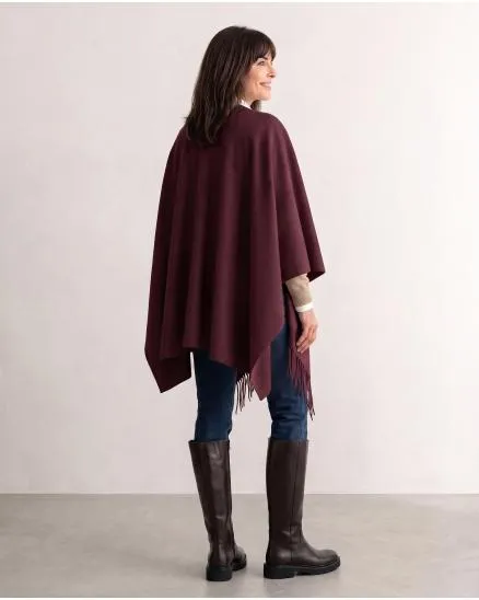 Schultertuch mit Fransen in bordeaux von Moda Italia