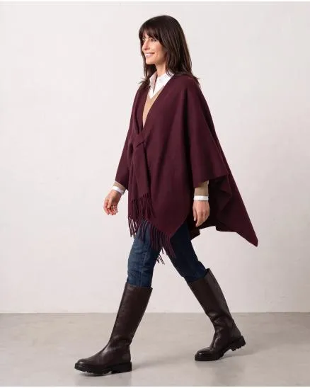 Schultertuch mit Fransen in bordeaux von Moda Italia