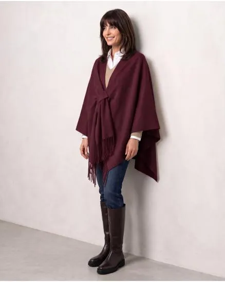 Schultertuch mit Fransen in bordeaux von Moda Italia