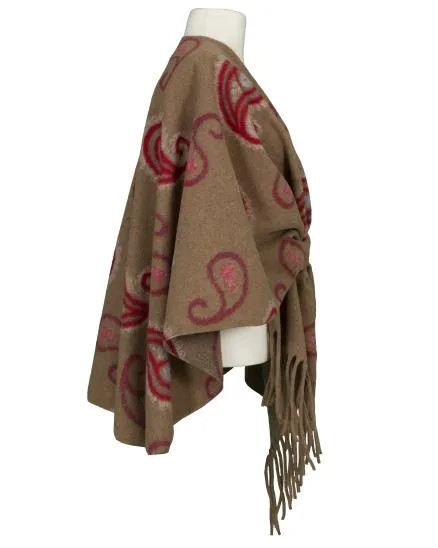 Schultertuch mit Fransen in cognac von Moda Italia