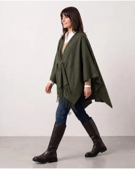 Schultertuch mit Fransen in oliv von Moda Italia