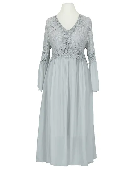 Seidenkleid mit Spitze in grau von Spaziodonna