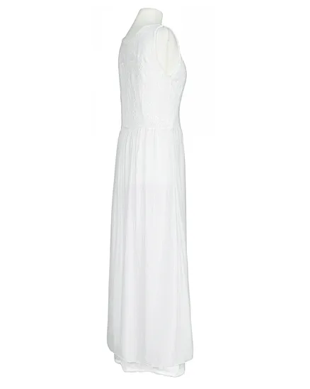 Seidenkleid mit Spitze in wei� von Spaziodonna