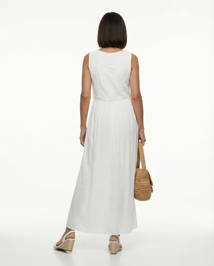 Seidenkleid mit Spitze in wei� von Spaziodonna