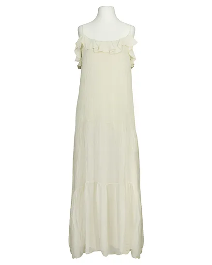 Seidenkleid mit Volant in creme von Made in Italy