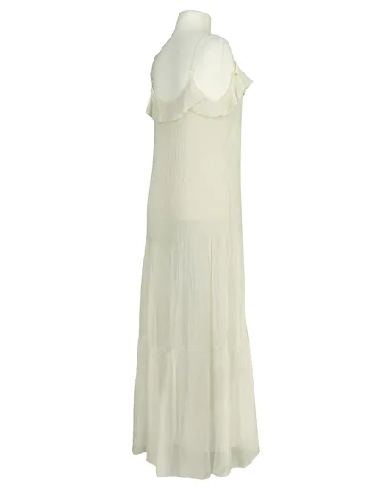 Seidenkleid mit Volant in creme von Made in Italy