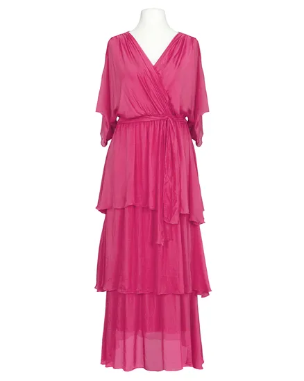 Seidenkleid mit Volant in pink von Made in Italy
