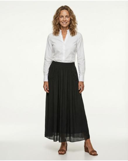 Seidenrock mit Taschen in schwarz von Made in Italy