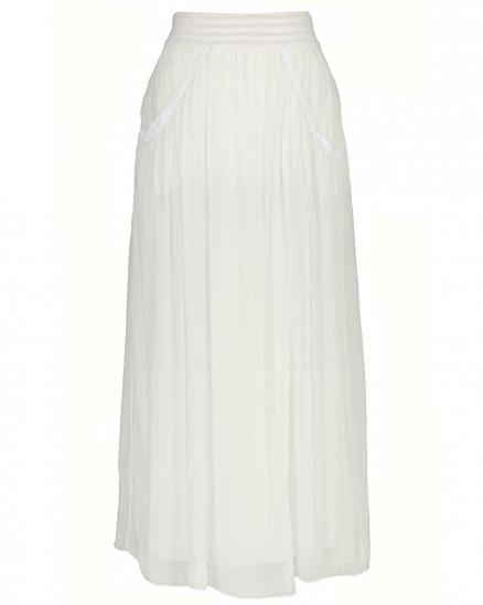 Seidenrock mit Taschen in weiss von Made in Italy