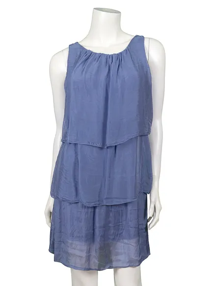 Seidentunika Lagenlook in blau von Pronto Moda