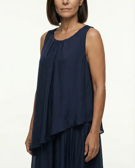 Seidentunika Lagenlook in blau von Spaziodonna