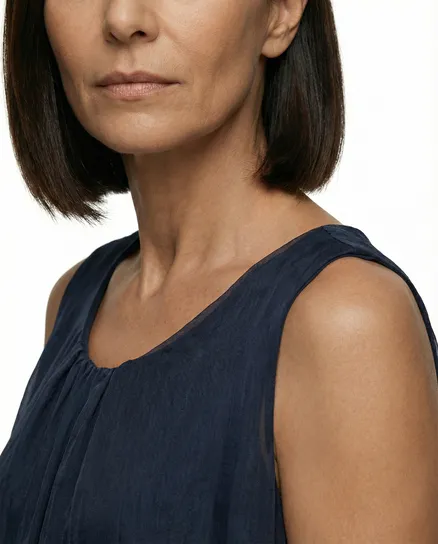Seidentunika Lagenlook in blau von Spaziodonna