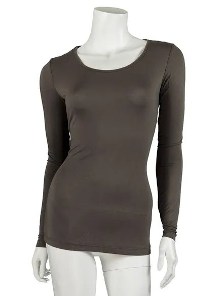 Shirt langarm in braun von RESTART