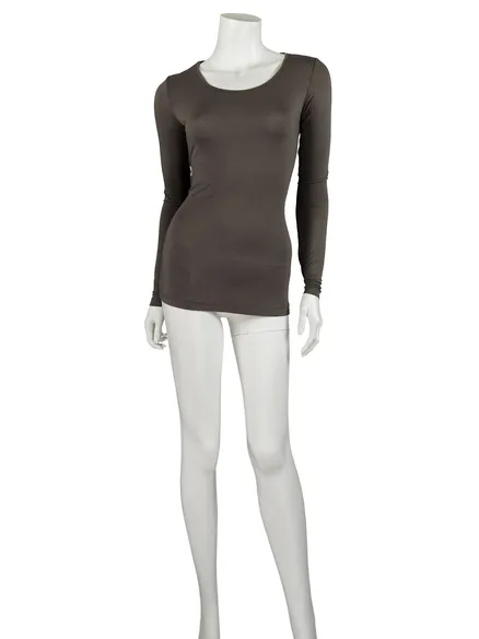 Shirt langarm in braun von RESTART