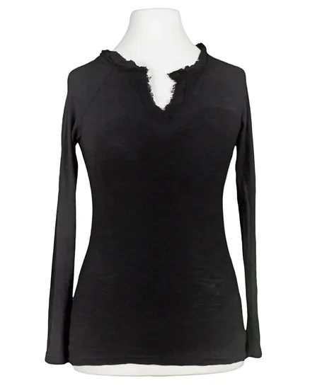 Shirt langarm in schwarz von fashion made in italy