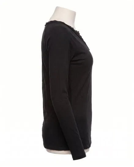 Shirt langarm in schwarz von fashion made in italy