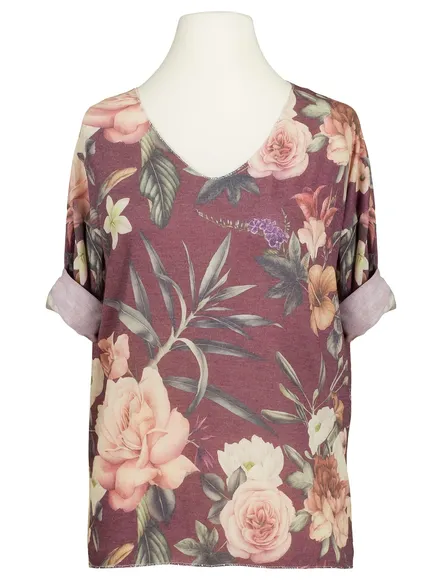 Shirt mit Blumen in beere von Spaziodonna