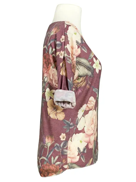 Shirt mit Blumen in beere von Spaziodonna