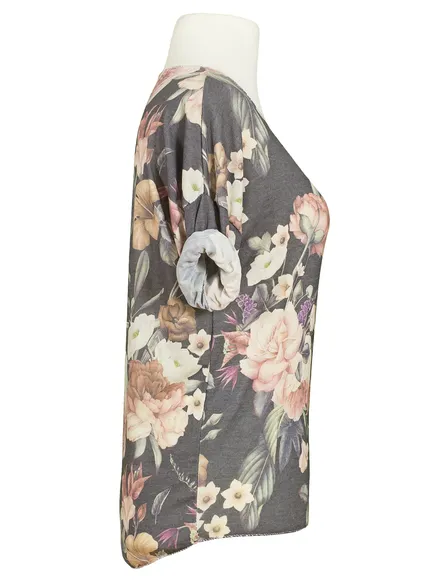 Shirt mit Blumen in grau von Spaziodonna