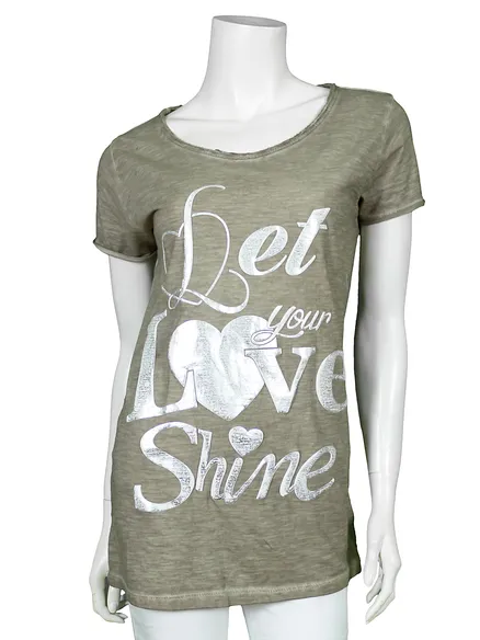 Shirt mit Print in khaki von Fashion Line