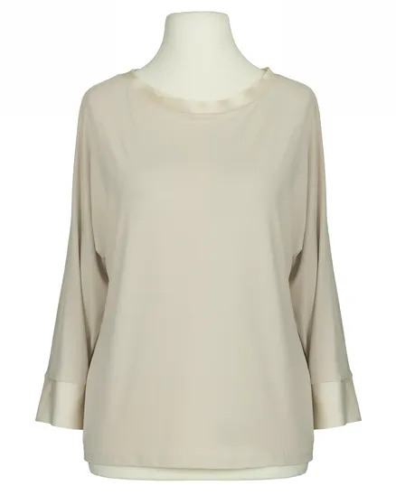 Shirt mit Satin in beige von Italia Moda