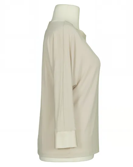 Shirt mit Satin in beige von Italia Moda