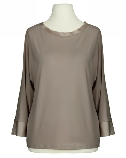 Shirt mit Satin in braun von Italia Moda