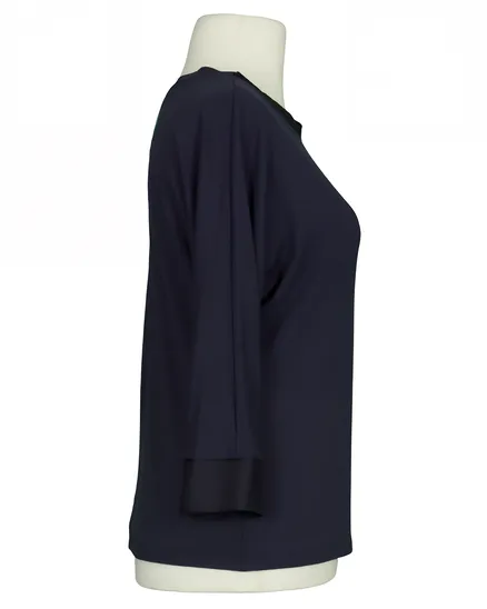 Shirt mit Satin in dunkelblau von Italia Moda