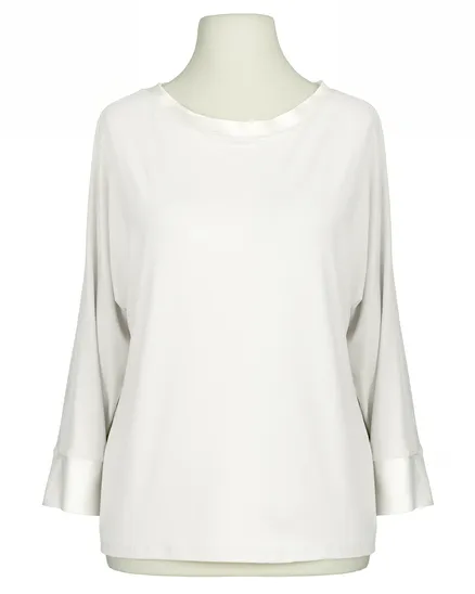 Shirt mit Satin in ecru von Italia Moda