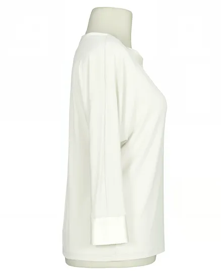 Shirt mit Satin in ecru von Italia Moda