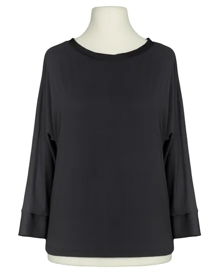 Shirt mit Satin in schwarz von Italia Moda