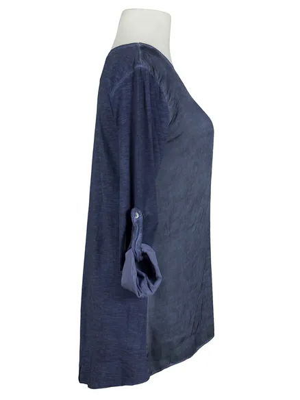 Shirt mit Seide in blau von Spaziodonna