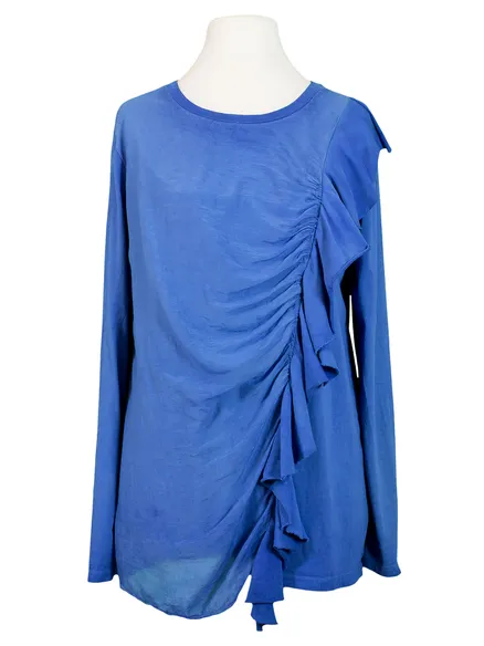 Shirt mit Seide in royalblau von Made in Italy