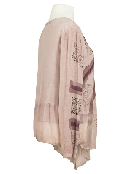 Shirt mit Seide und Print in rosa von Spaziodonna