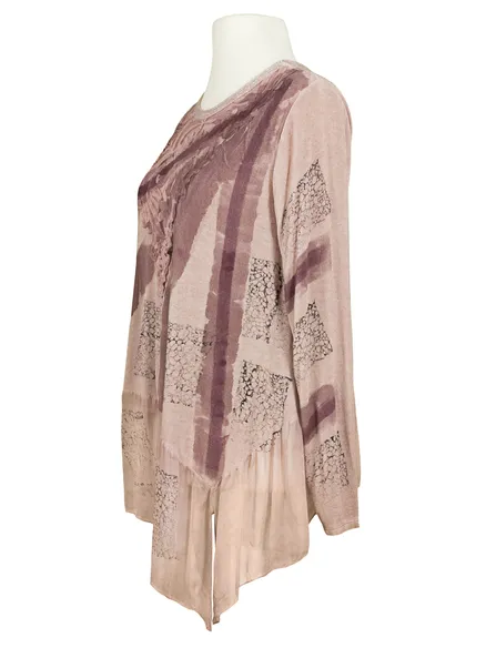 Shirt mit Seide und Print in rosa von Spaziodonna