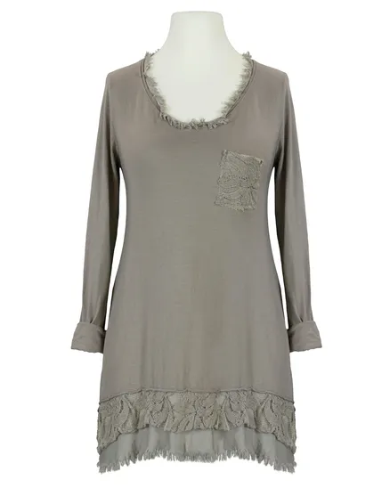 Shirt mit Spitze in braun von Spaziodonna