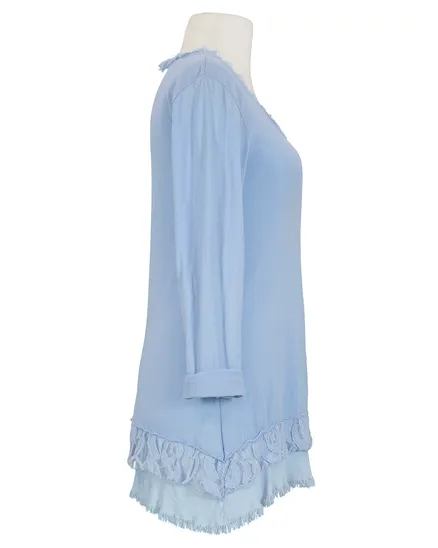 Shirt mit Spitze in hellblau von Spaziodonna