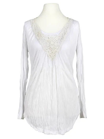 Shirt mit Spitze in wei� von porta fortuna