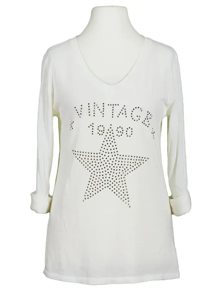 Longsleeve mit Print in ecru von Andromede Paris