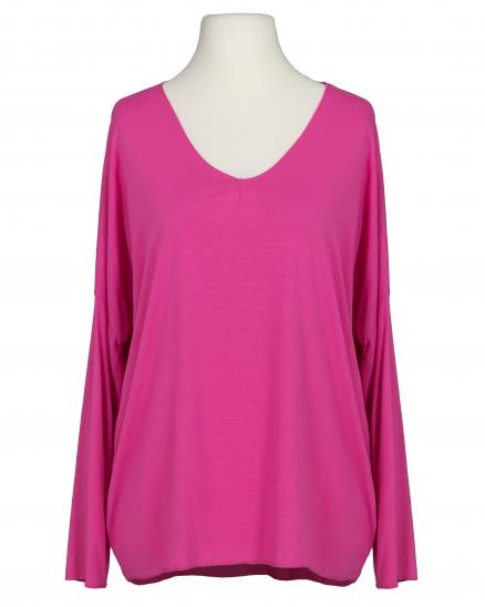 Shirt V-Ausschnitt in pink von New Collection