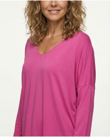 Shirt V-Ausschnitt in pink von New Collection